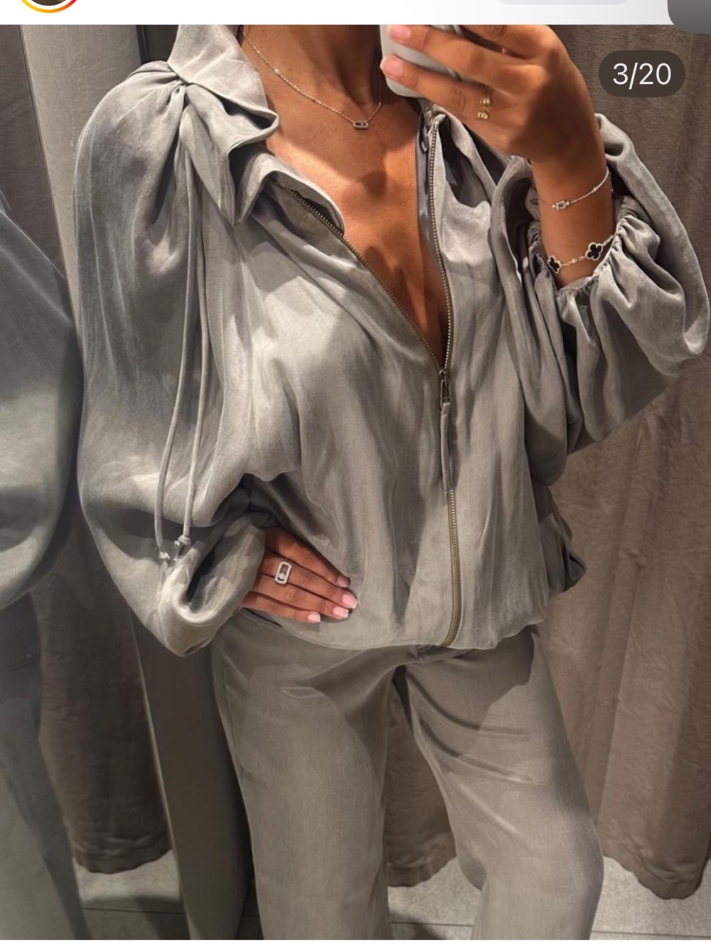 Zara Light Gray Bomber Jacket
